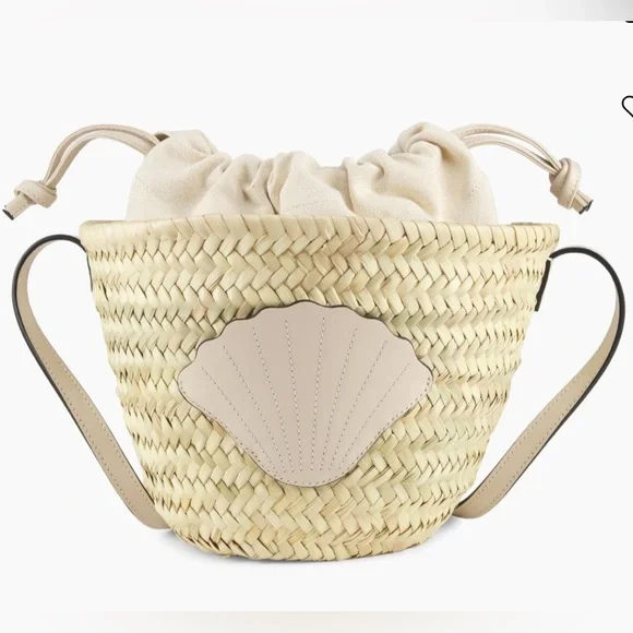 Poolside Mini Ibiza Handwoven Basket Crossbody Bag Coconut - Picture 13 of 16